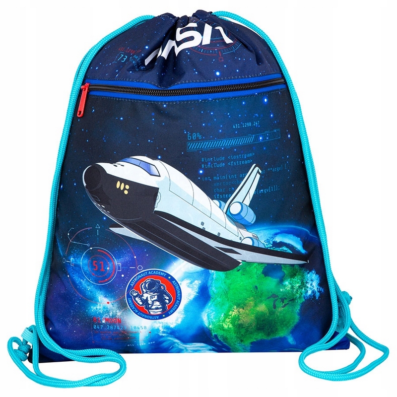 Veľký detský športový vak Colorino NASA - vodoodolný a multifunkčný